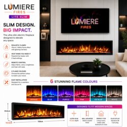 Lumiere LITE Slim Front Facing Electric Fireplace alternate product view