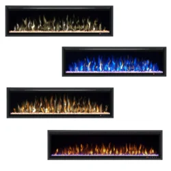 Lumiere LITE Slim Front Facing Electric Fireplace flame effect