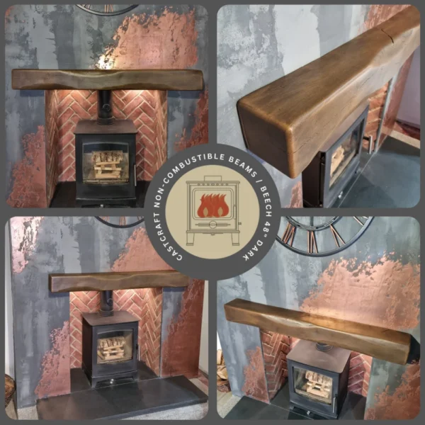 CastCraft™ Wood Effect - Heat Resistant Cast Beam dark beech 48-inch option