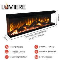 Lumiere HOME Easy Install Panoramic Media Wall Fire alternate product view