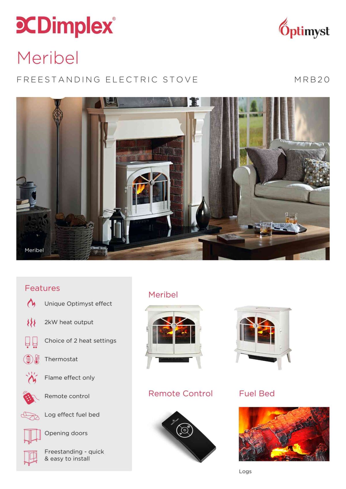 Dimplex Sheets Dimplex Meribel Optimyst Electric Stove | Realistic Electric Log Burner ...