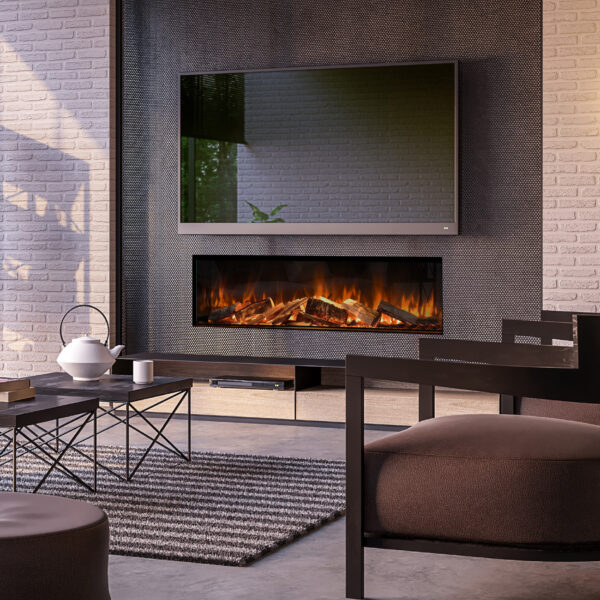 Evonic E-Lectra 1500 Electric Media Wall Fire with British Woodland Logs product view