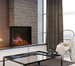 Evonic E-Lectra 800 Electric Media Wall Fire with British Woodland Logs product view