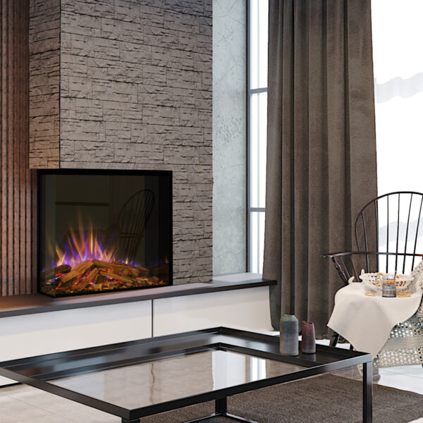 Evonic E-Lectra 800 Electric Media Wall Fire with British Woodland Logs product view