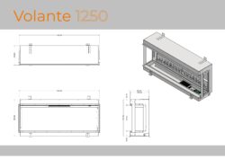 Evonic Volante 1250 Electric Media Wall Fire dimensions diagram