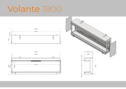 Evonic Volante 1800 Electric Media Wall Fire dimensions diagram