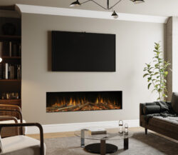 Evonic Volante 1800 Electric Media Wall Fire black finish