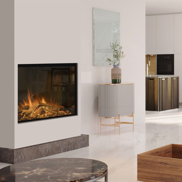 Evonic Volante 800 Electric Media Wall Fire black finish