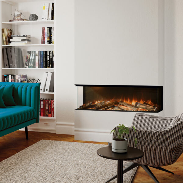 Evonic E-Lectra 1250 Electric Media Wall Fire with British Woodland Logs product view