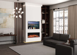 Onyx Avanti 110RW Electric Fire - Split Oak Logs split-oak log fuel bed