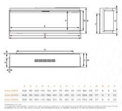 Onyx Avita 190RW Premium 3-Sided Electric Media Wall Fire product detail view