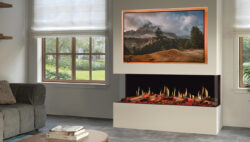 Onyx Fusion 150RW LCD Electric Fire - Birch Log Effect two-sided view
