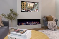 Charlton & Jenrick Go Eco Media Wall 150 Electric Fire white flame effect