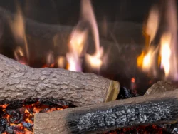 Charlton & Jenrick Go Eco Media Wall media wall fire close-up detail with white flame effect