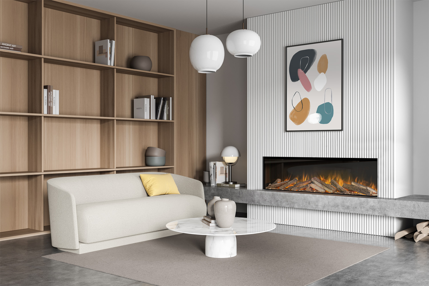 Evonic Aura Kinver 1500 SL Electric Media Wall Fire – Product View Evonic Aura Kinver 1500 SL Electric Media Wall Fire product view