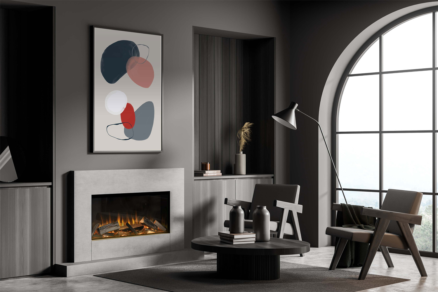 Evonic Aura Kinver 850 SL Electric Media Wall Fire – Product View Evonic Aura Kinver 850 SL Electric Media Wall Fire product view