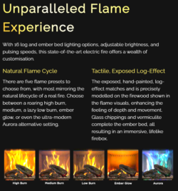 Onyx Mirage 40i Inset Electric Fire flame effect