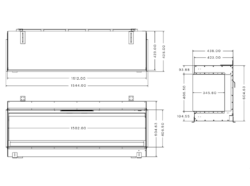 Evonic Genesis 1500 Holographic 4K Electric Media Wall Fire dimensions diagram